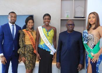 Olivia Yacé, 2è dauphine Miss World 2021 reçue par la Lonaci